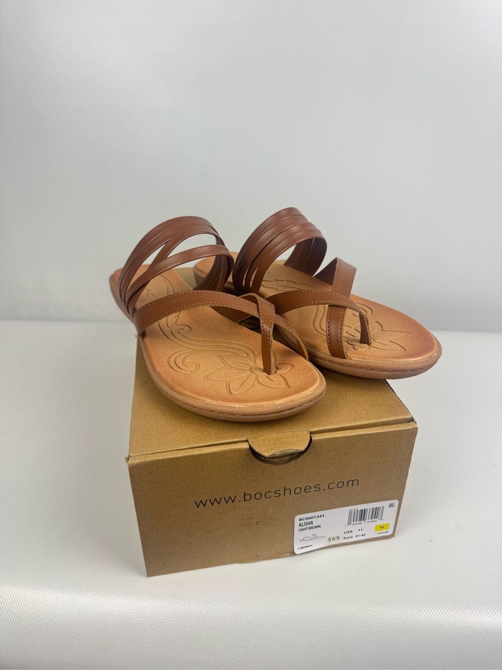 boc Women's ALISHA LIGHT BROWN Multi-Strap Sandals SIZE 11 NIB